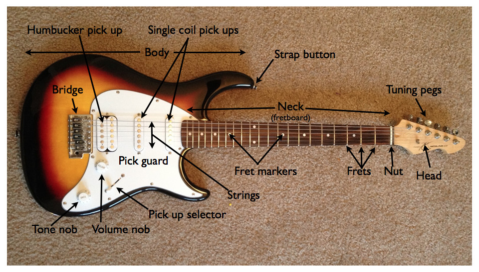 Labeled Acoustic Guitar Diagram - Diagram Media