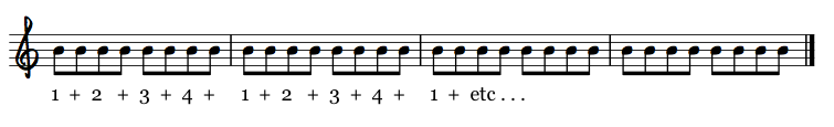 4 bars 8th notes